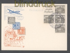 Berlin Zusammendruck S 1 oder W 1 auf Festpostkarte 100 Jahre Deutsche Briefmarken Sonderstempel (45