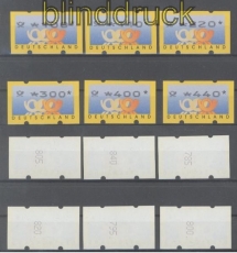 Bund ATM 1999 Mi # 3.2 postfrisch Versandstellensatz 1 kplt. mit rckseitiger Nummer (45769)