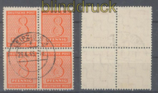 SBZ Mi # 130 X gestempelt 4er-Block geprft Jasch BPP (46041)