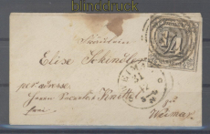 Thurn und Taxis Mi # 26 EF auf Orts-Damenbrief Nr-Stpl. 251 Weimar  (46160)