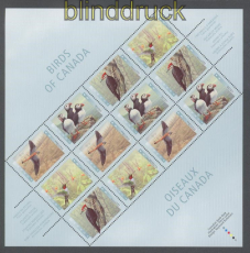 Kanada Mi # 1527/30 einheimische Vgel postfrischer Zdr.-Bogen (46287)