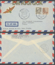 Dnemark SAS Erstflug 24.2.1957 nach Tokio ber den Nordpol (46485)