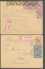 Finnland 2 Auslands-Zensur-R-Briefe aus Grankulla 1919 finische Zensur (46421)