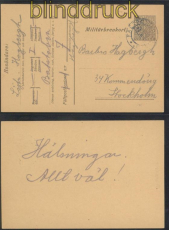 Schweden Militrpostkarte MP2 gestempelt  (46427)