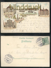 Altona farb-Litho-AK Gruss aus .... 5 Ansichten 1898 (d7567)