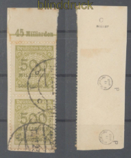 dt. Reich Mi # 324 A P Oberrand C gestempelt geprft Bauer BPP (47067)