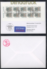 Bund Mi # 2139 Auslands-LuPo-Blindenbrief kplt. 10er-Bogen SSt. nach Chin(47039)