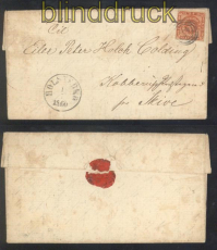 Dnemark Mi # 7 a EF Fernbrief Holstebro 1860 (47153)