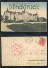 Bautzen in Sa. farb-AK Justizgebude auf dem Knig Fr.-August-Platz 1916 (d7723)