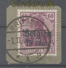 dt. Besetzung 1. WK Landespost Belgien Mi # 21 a gestempelt auf Briefstc(47211)