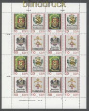 DDR Mi # 3306/09 postfrisch kompletter Zusammendruckbogen (47281)