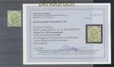 Bund Mi #  138 III gestempelt Plattenfehler 90 Pfg Posthorn Befund Schlege(47162)