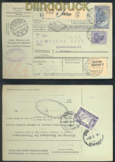 dt. Reich Auslands-Paketkarte 1917 nach Konstantinopel (47573)