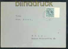 Bi-Zone AM-Post Mi # 25 A EF Ortsbrief K�ln gepr�ft Wehner BPP (47600)