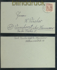 Bi-Zone AM-Post Mi # 27 B EF Fernbrief Hannover 30.3.1946 geprft Wehner (47602)