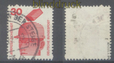 Bund Mi #  698 I gestempelt 30 Pfg. Unfallverhtung Plattenfehler gepr. S(47637)