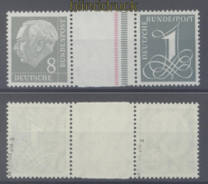 Bund Zusammendruck Mi # WZ 15 a Y IV postfrisch Heuss gepr. Schlegel BPP (47784)