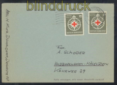 Bund Mi #  164 (2) MeF Fernbrief Dsseldorf 12.6.1953 (47710)
