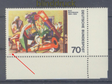 Bund Mi #  822 III postfrisch Beckmann mit Plattenfehler roter Fleck (47863)