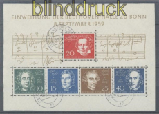 Bund Mi # Block  2 Tagesstempel Beethovenblock Ersttag 8.9.1959 (47869)