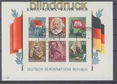 DDR Mi # Block   8 B gestempelt Marx-Block geschnitten (47905)