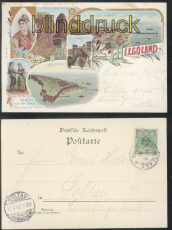 Helogoland farb-Litho-AK 6 Ansichten 1898 nach Soltau (d7841)