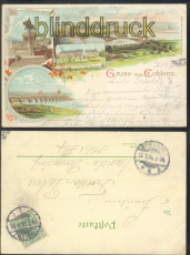 Coblenz farb-Litho-AK Gruss aus .... vier Ansichten 1904 (d7897)