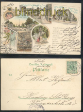 Leipzig farb-AK Gruss aus ... fnf Ansichten 1898 (d7900)