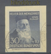 Bund Mi #  159 gestempelt 30 Pfg. Helfer der Menschheit 1952 Briefst�ck (44576)