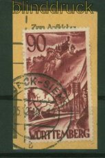 franz. Zone Wrttemberg Mi # 37 gestempelt auf Briefstck (48046)