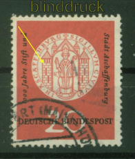 Bund Mi #  255 II gestempelt Plattenfehler Steinfge fehlt (48137)