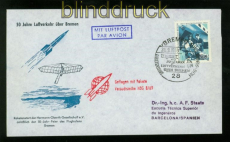 Berlin Mi # 345 Raketenpost 1969 50 Jahre Luftverkehr ber Bremen (48141)
