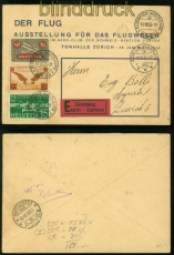 Schweiz Mi # 184, 233 und 256 Flugwesen-Ausstellungsbrief Zrich 1933 (48151)