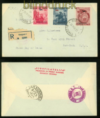 Jugoslawien Mi # 575/77 FDC Ersttagsbrief Flugpostmarken 1949 (48152)