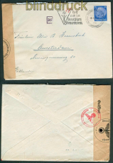 dt. Reich Auslands-Zensur-Brief Frankfurt 1940 (25490)