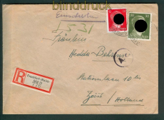 dt. Reich Auslands-Zensur-R-Brief Frankfurt 1943 (25482)
