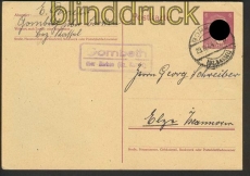 dt. Reich GSK P 299 I Landpoststempel Gombeth (23434)