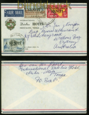 Tonga Mi # 186, 188 und 191 auf Luftpostbrief NukuAlofa 1967 (48248)