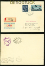 Schweiz Mi #  479 EF Auslands-R-Brief Ersttagsbrief FDC Erstflug (48275)
