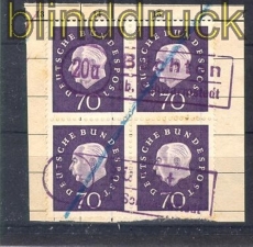 Bund Mi #  306 gestempelt Heuss III als 4er-Block (21124)