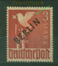 Berlin Mi #  19 VIII Plattenfehler ungebraucht mit Falz gepr. Schlegel BPP(48446