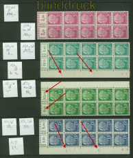 Bund Mi #  179y/260y (10) postfrisch Oberrnder Pl.-Nummern Heuss Lumogen(48477)