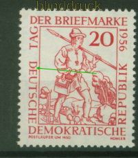 DDR Mi #  544 III postfrisch Tag der Briefmarke 1956 Plattenfehler (48612)