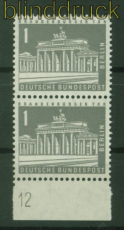 Berlin Mi # 140 y w Druckerzeichen 12 postfrisch senkrechts Paar (48645)