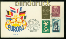 Luxemburg vier verschiedene Europamarken auf Schmuckumschlag 1959 (48565)