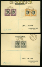 Namibia S�dwestafrika Mi # 182/97 in 8 Paaren 4 R-Briefen 1937 Windhoek-O(48577)