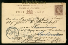 Trinidad alte GSK 1890 nach Mühlhausen nachgesandt nach Karlsuhe (48683)