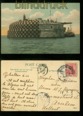 Deutsche Seepost Ostasiatische Hauptlinie 1909 farb-AK Spithead Fort Arnhe(48916