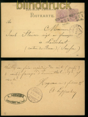 dt. Reich GSK mit Mi # 40 Bahnpost Weissenburg i. Elsass - Basel 1883 (48920)