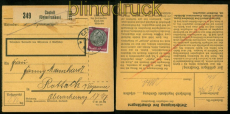 dt. Reich Mi # 526 X auf Paketkkarte Castell 3.5.1935 (48943)